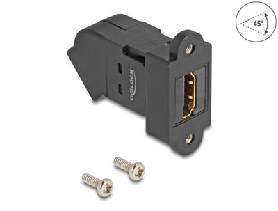Delock Keystone Módulo HDMI Connector Female Recessed a HDMI Connector Female 45° Angulado 8K 60 HZ Black — image 1