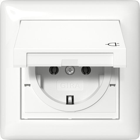 Gira 415703 Schuko Kd + Set IP44 + Frame 1F Standard 55 White Puro