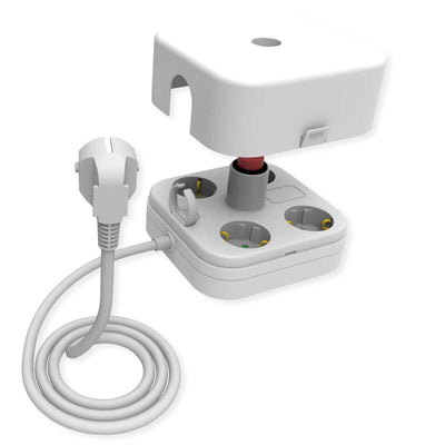 4-VÍAS Power Strip Plugs With Switch And Abnehmbarem Schutzdeckel, White 1,5M — image 1