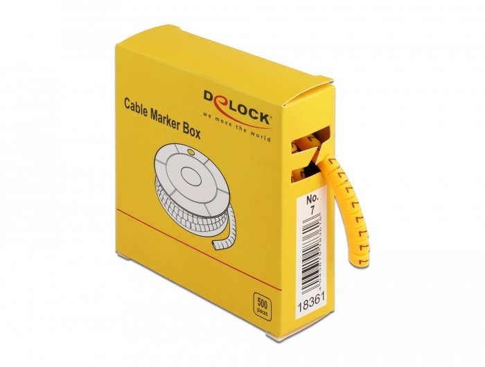 Delock Marcadores Cables Nº 7, Yellow 500 Pieces