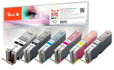 Peach PI100-313 Ink Canon PGI-570XL/CLI-571XL MULTI-6-PACK Foto Black Fotos Cyan Fotos Grey Foto Magenta Yello — image 1
