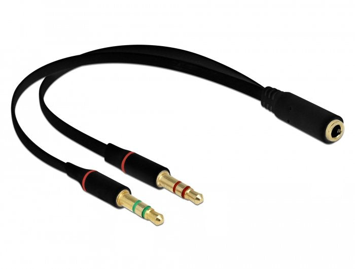 Delock Adapter Headphones Connector Jack 1X3.5 Connector Jack 2X3.5 3 Pines
