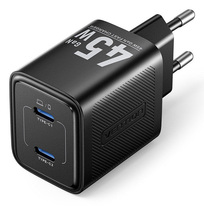 Vention Wall Charger GaN FEFB0-EU 2x USB Type-c 45W