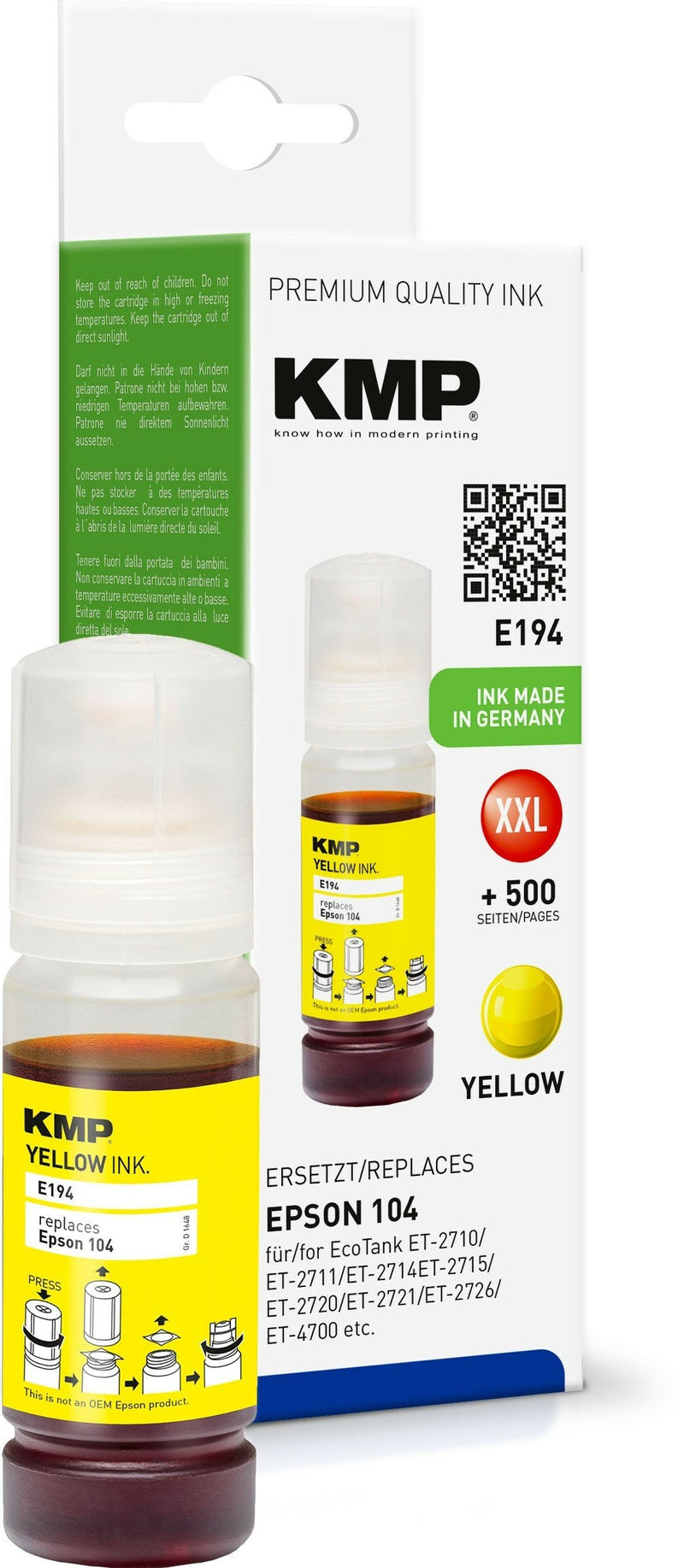 Kmp Ink Ecotank T00P4 8000 S. Yellow Remanufactured