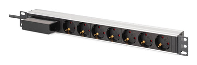 Power Strip Power Pdu Rack 19 With Switch Automatic Type-c 16A, 7 Sockets Schuko Cee 7/3 (45°), Cable 1,8M, En — image 1