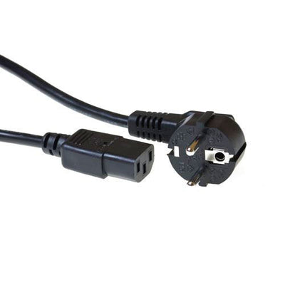 Powercord Mains Connector Schuko Cee 7 Male (angled) - C13 IEC 60320 Black 7M — image 1