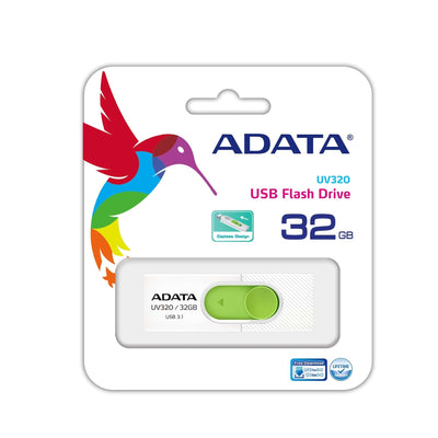 ADATA USB Flash Drive UV320 32GB USB Type a 3.2 Gen 1 (3.1 Gen 1) Green White — image 1