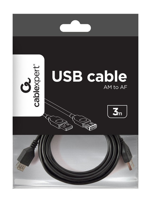 Gembird Cable USB2.0A/a (alargo) 3M Black CCP-USB2-AMAF-10 — image 1