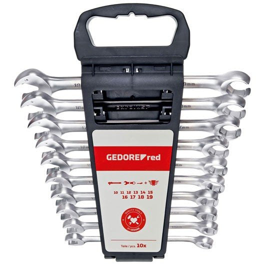 Gedore Set Of Keys Extremo Abierto With Trinquete Red 10 Pieces Keys Inglesas 3301003