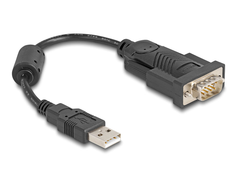 Delock 61549 Adapter USB 2.0 Tipo-a a 1 X Serie RS-232 D-sub 9 Pines Male With Núcleo Ferrita 0,25M