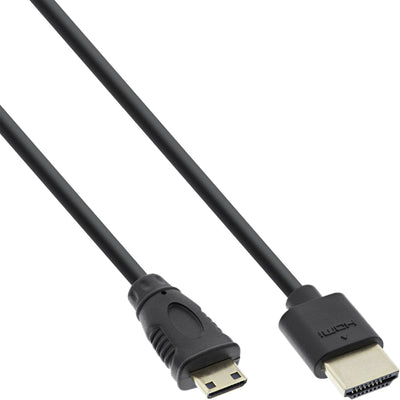 Inline HDMI Cable With Ethernet Type a C Male Súper Slim Black / Gold 1,8M — image 1