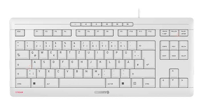 Cherry Keyboard German Stream Keyboard Tkl USB Qwertz White