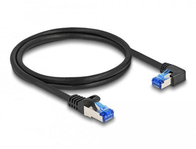 Delock 80222 Network Cable RJ45 CAT.6A S/FTP Recto / Acodado a Derecha 1M Black — image 1