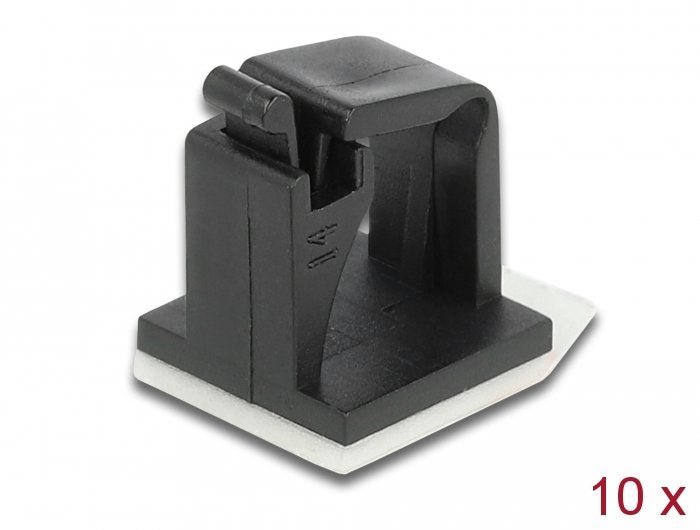 Delock Portacables With Clip Bloqueo Self-adhesive Black 10 Pieces