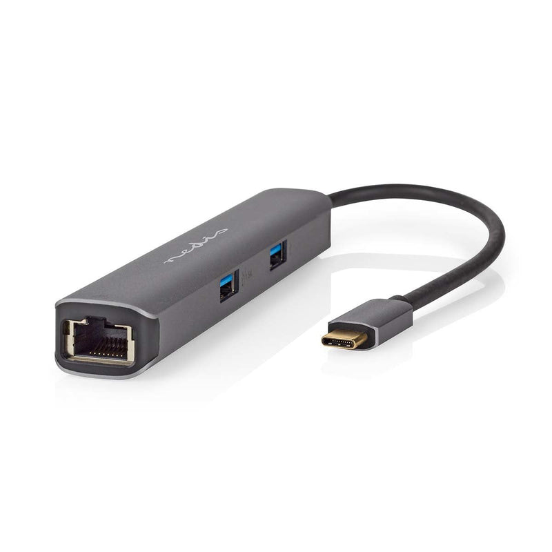 Nedis USB Multi-port-adapter USB 3.2 GEN1 6-IN-1 - Usb-c™ Connector Male Hdmi™ Output RJ45 Connector Female 2x