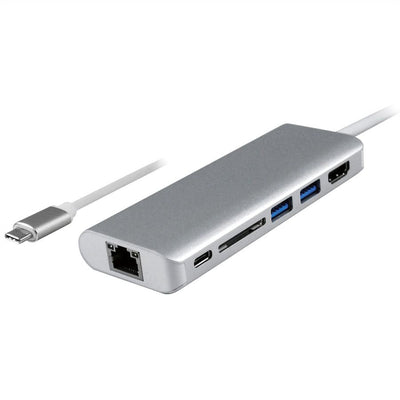 Estación Acoplamiento USB Type-c HDMI 4K USB 3.0 USB 3.2 Gen 1 SD microSD Gigabit Ethernet — image 1