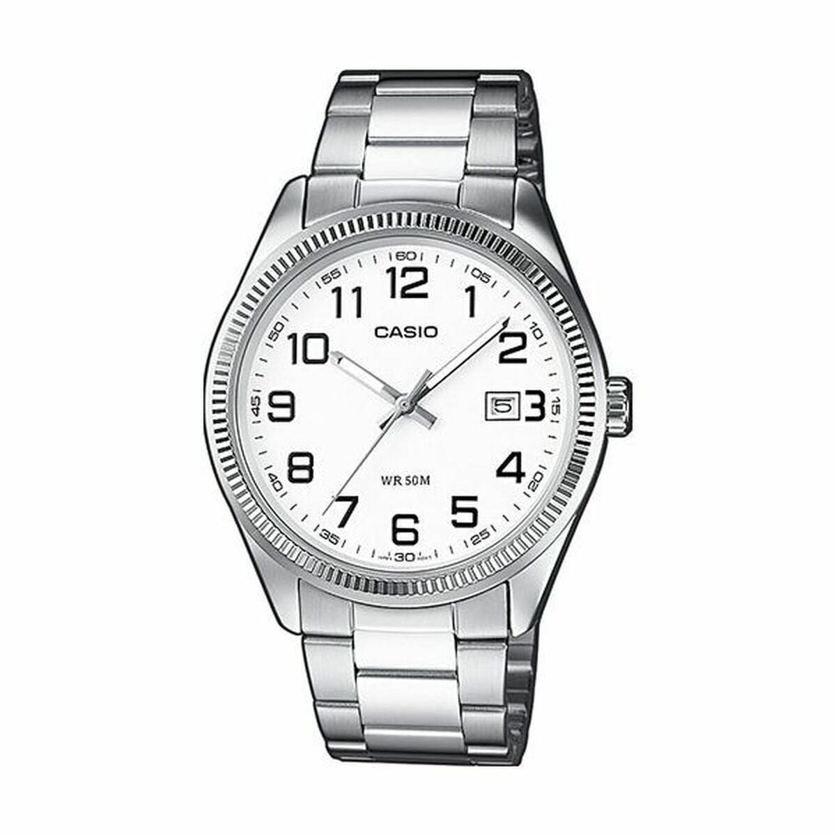 Casio Unisex Watch Casio Date White Silver (Ø 39 Mm) (Ø 38,5 Mm)