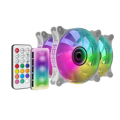 Mars Gaming Pack 3 Fans MF-3DKITW 12CM + Hub + Remote Control ARGB White — image 1