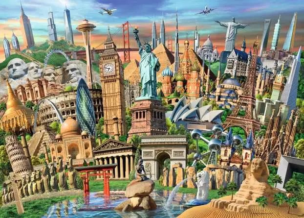 Ravensburger Puzzle Lugares Interés Todo Mundo 1000 Pieces 12000332