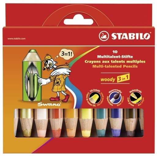 Stabilo Pencils Colours Woody 3 1 Case 10 + Sacapuntas C/Surtidos