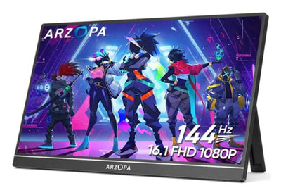 Arzopa Monitor Laptop Z1FC 16.1 IPS FHD 1080P 144HZ 2USB-C HDMI Mm Black — image 1