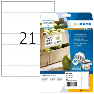 Herma Labels A4 White 70X42,3MM Extremadamente Adhesivas 525 Units — image 1