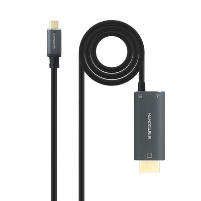 USB Cable -c/M-hdmi 2.1+USB-C/H Pd 100W, NEGRO,1.8M — image 1