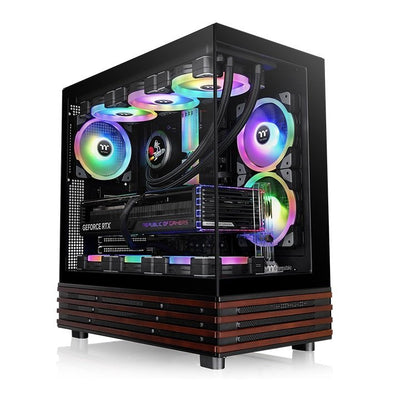 Thermaltake PC Case View 270 Plus Ws Argb, Black/Wood Glass Tempered X 2, Estructura Wood CA-1Y7-00M1WN-WS — image 1
