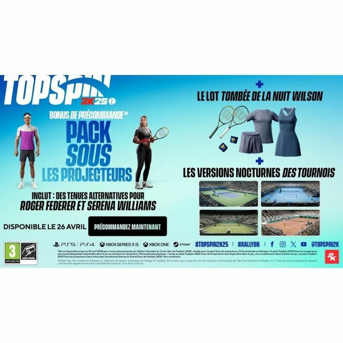 2K Games Playstation 5 Video Game 2K Games Top Spin 2K25 (Fr)