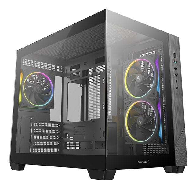 Deepcool PC Case CG330 3F Black Panorama-design) R-CG330-BKNGM3-G