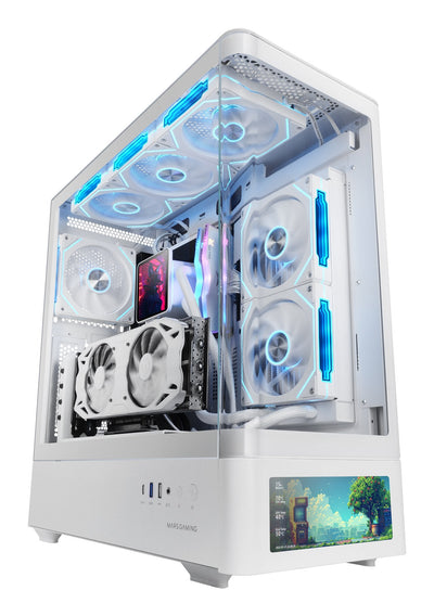 Mars Gaming Box Semitorre ATX Mc-lcdx Pro White Screen LCD IPS 9.16''/ 3 HDD And 3 SSD/ ATX/ Semitorre With Gl — image 1
