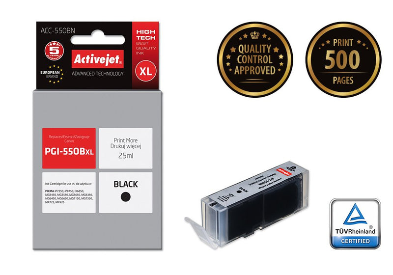 Activejet Ink ACC-550BN (reemplazo Canon PGI-550BK - Supreme - 25ML - Black