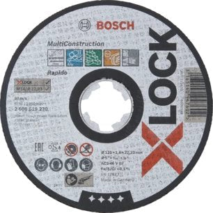 Bosch Drive Corte X-lock Multiconstruction - Fast Ø 125MM (diámetro 22,23MM, Acs 46V Bf, ANVERSO)2608619270