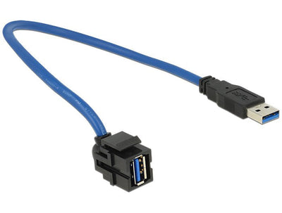 Delock Keystone Moduloo USB 3.0A Female USB 3.0A Male 250° With Cable — image 1