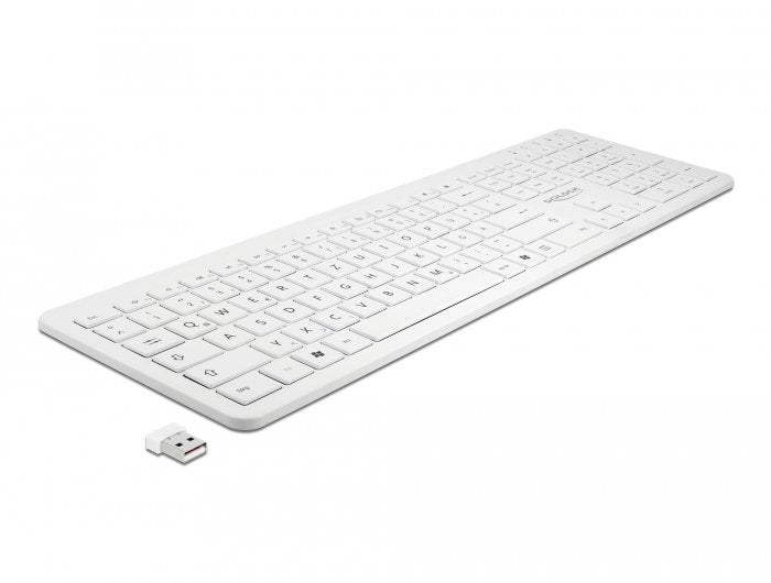 Delock Keyboard German USB 2,4GHZ White (flach)