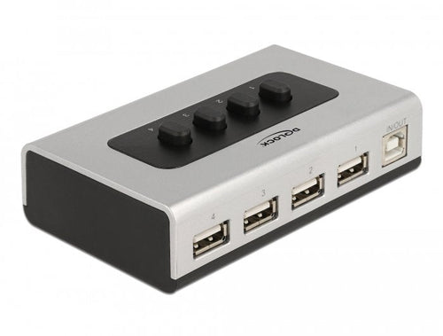 Conmutador USB 2.0 With 1 X Type B Connector Female a 4 X Type a Connector Female Manuell Bidirektional — image 1