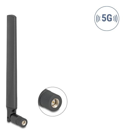 Delock 5G 3,4 - 5,0GHZ Antenna Sma Connector Male 4,7 dBi Omnidirektional With Kippgelenk Black