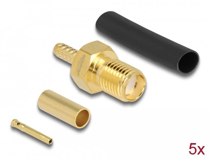 Sma Connector Female Crimpar RG-174 RG-316 With Passendem Tubo Termorretráctil - 5 Units