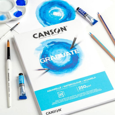 Canson Graduate Acuarela Bloc Encolado 20 Hojas A4 - 250G - Grano Thin - White — image 1