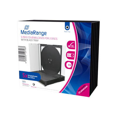 Mediarange BOX31-2 Box Transparent Cd 2 Drives Black Transparent 5 Pieces — image 1