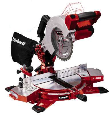 Einhell Sierra Tronzadora Y Ingletadora Batería Te-ms 18/210 Li-solo, 18 Voltios Rojo/Negro Sin Batería Ni C