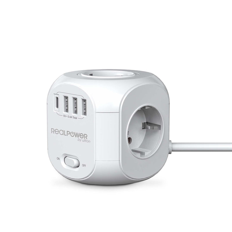 Realpower Powerbox 431 Base Múltiple 1,8M 4 Salidas AC Indoor White