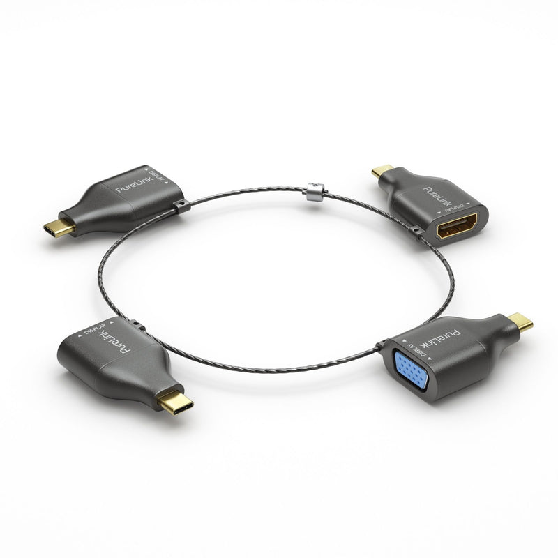 Purelink Adapter Ring Klein - 4x USB-C - USB-C VGA/HDMI/Minidp/Dp, Black