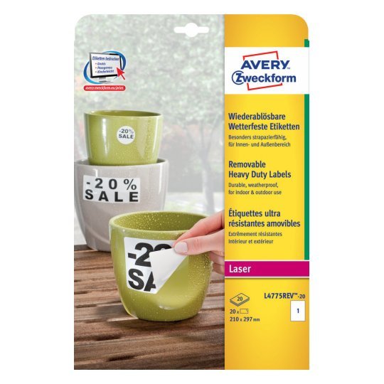 Avery Zweckform Resistant a Intemperie Folienetiketten 210,0 X 297,0MM