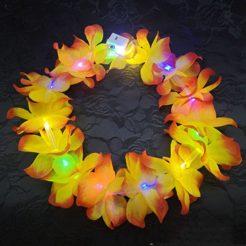 Handmade Polyester Luminous Hawaiian-style Colorful Garland