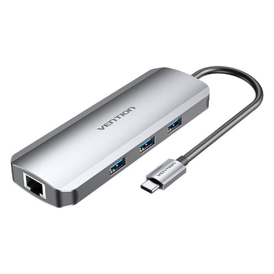 Vention Docking USB Type-c Tolhb 1x HDMI 3x USB 1x USB Type-c Pd 1x RJ45 1XLECTOR Cards SD 1X microSD Jack 3.5 — image 1