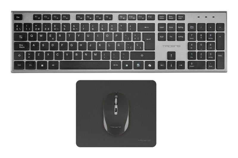 Tacens Keyboard Spanish Pack Gaming Zenith Wireless + Wireless Mouse + Mouse Pad