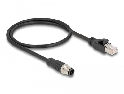 Delock Network Cable M12 D-kodiert 4 Pin Male a RJ45 Male 50CM — image 1