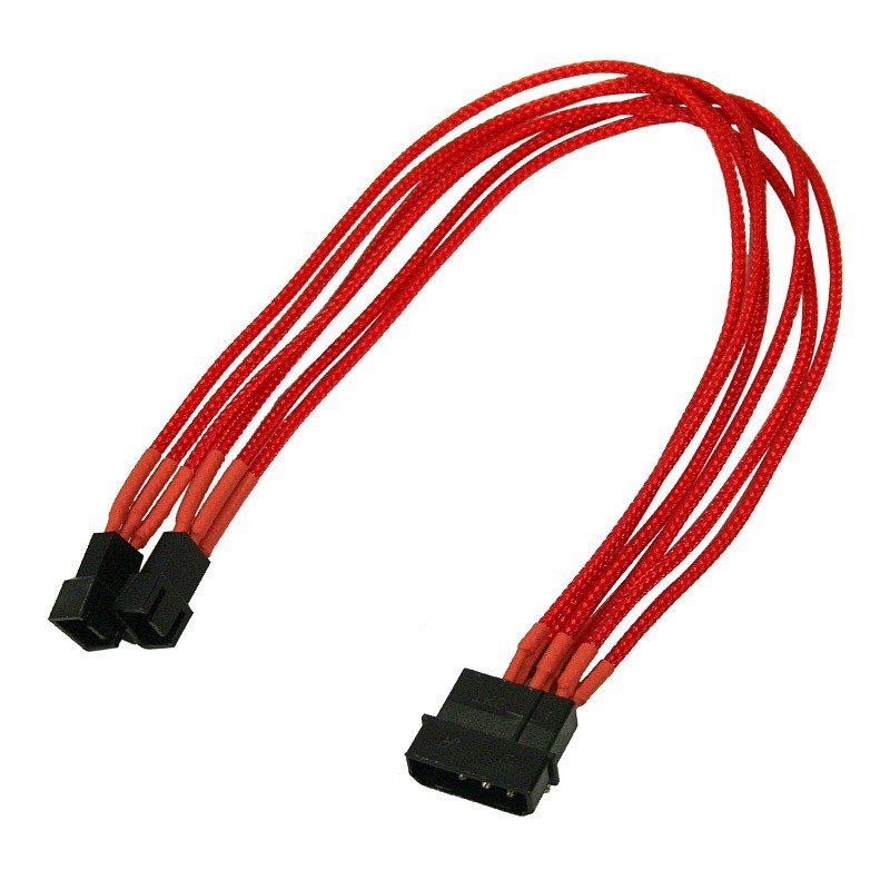 Nanoxia Cable 4 Pines a 2 X 3 Pines, Sencillo, 30CM, Red