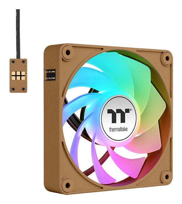 Thermaltake Fan Refrigeración PC CT140 Ex Reverse ARGB Sync, Colour Arena Grava, Brown Paquete 3, 140MM Cl-f